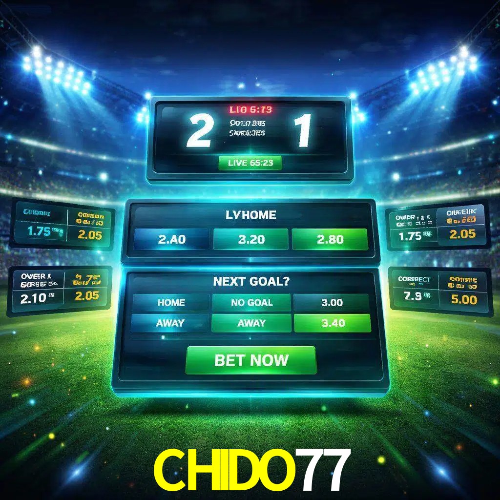 Vista de apuestas en vivo CHIDO77 durante un partido en curso