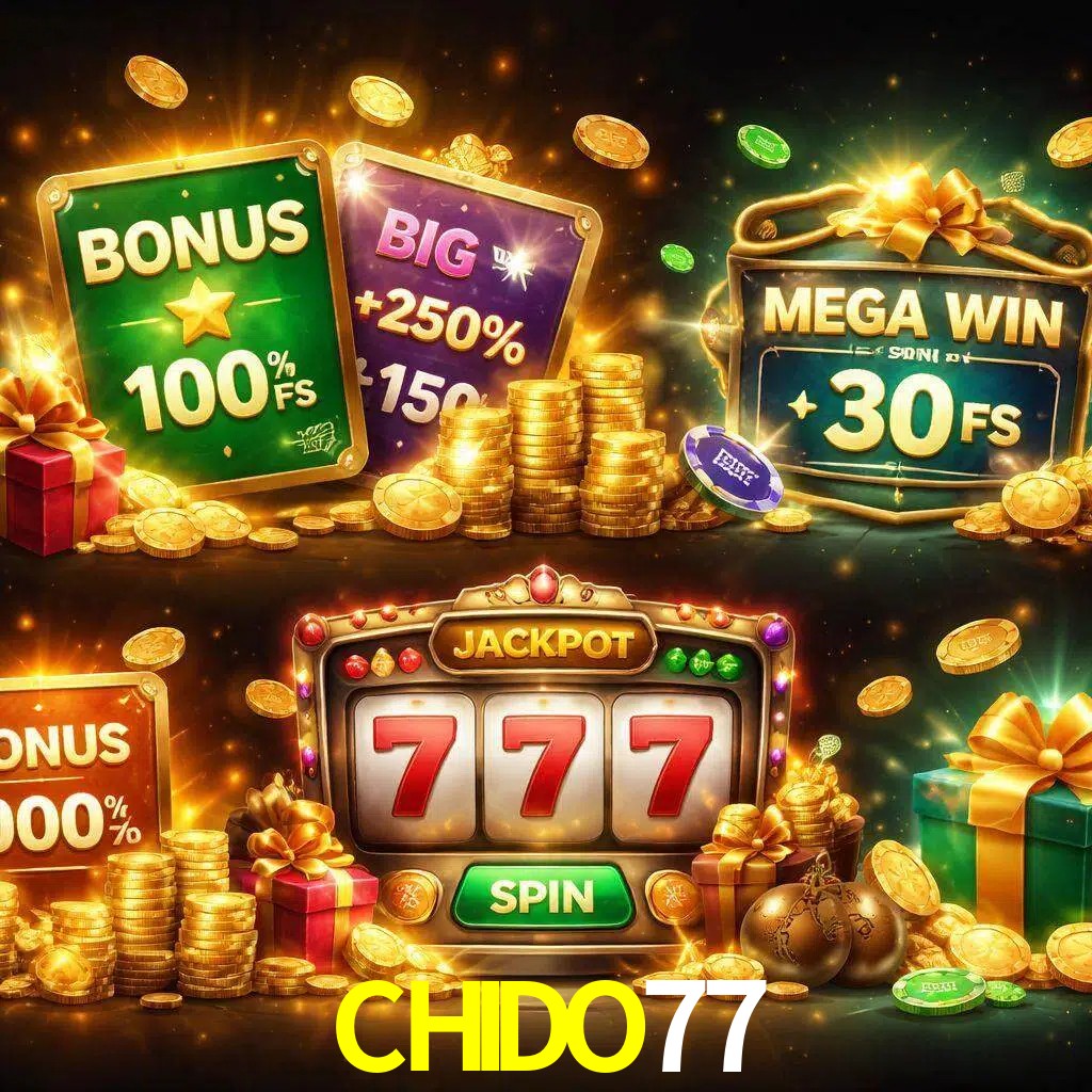 Tipos de bonos CHIDO77 incluyendo recompensas de bienvenida y promociones continuas