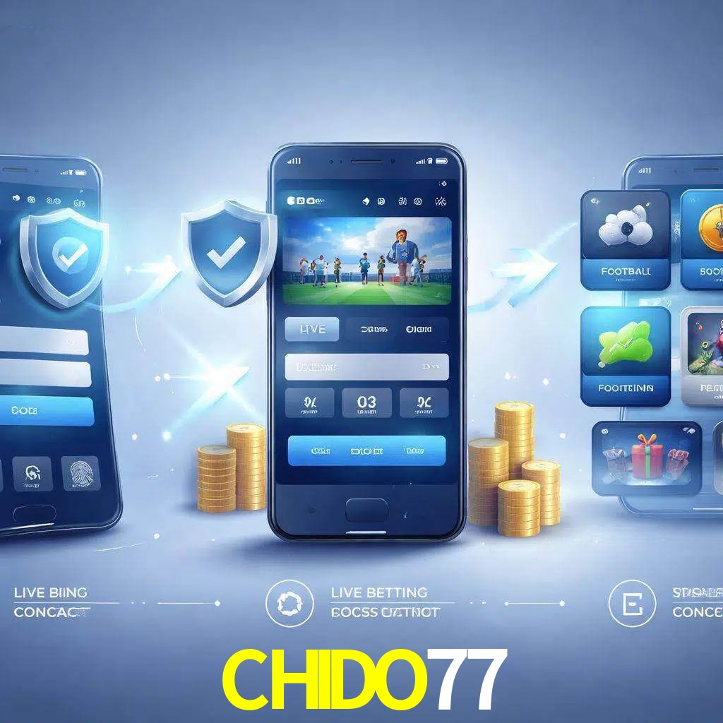 Pasos de acceso a la app CHIDO77 en pantalla de teléfono móvil